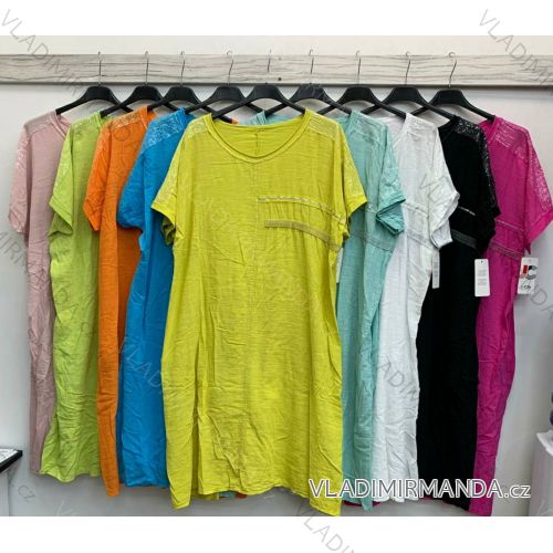 Šaty letné oversize krátky rukáv dámske (S / M ONE SIZE) TALIANSKÁ MÓDA IMWC215202
