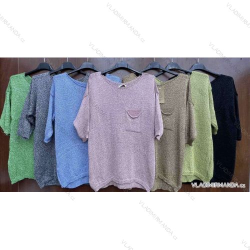Sveter tenký krátky rukáv dámska (S / M ONE SIZE) TALIANSKÁ MÓDA IMWC215205