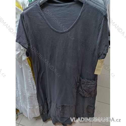 Šaty dlhé letné krátky rukáv dámske (XL / 2XL ONE SIZE) TALIANSKÁ MÓDA IMS21041