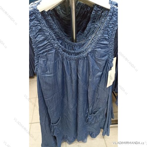 Šaty riflové letné bez rukávov dámske (S / M ONE SIZE) TALIANSKÁ MÓDA IM721086