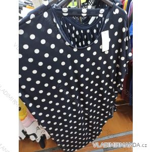 Šaty oversize letné krátky rukáv nadrozměr dámske bodka (2XL / 4XL ONE SIZE) TALIANSKÁ MÓDA MA821020