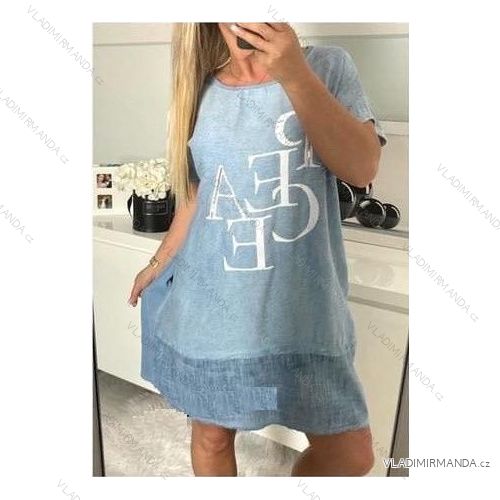 Šaty letné krátky rukáv dámske (S / M ONE SIZE) TALIANSKÁ MÓDA IMWM5469