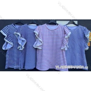Tričko bavlnené krátky rukáv dámske prúžok (S / M ONE SIZE) TALIANSKÁ MÓDA IMWM215410
