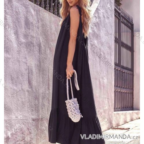 Šaty dlhé bavlnené letné na ramienka dámske (S / M ONE SIZE) TALIANSKÁ MÓDA IMWA215440