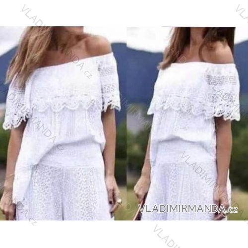 Blúzka s čipkou carmen dámska (S / M ONE SIZE) TALIANSKÁ MÓDA IMWE215535