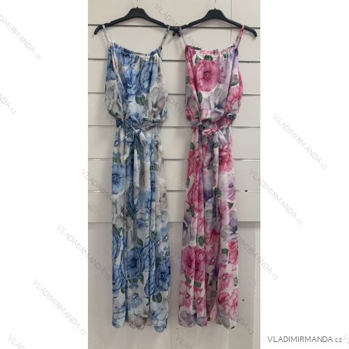 Šaty dlhé letné na ramienka dámske (S / M ONE SIZE) TALIANSKÁ MÓDA IMWY21703