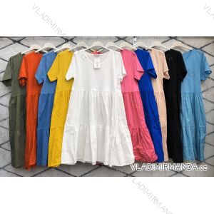 Šaty dlhé letné krátky rukáv dámske (S / M ONE SIZE) TALIANSKÁ MÓDA IMWD215673