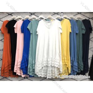 Šaty dlhé letné krátky rukáv dámske (L / XL ONE SIZE) TALIANSKÁ MÓDA IMWD215676