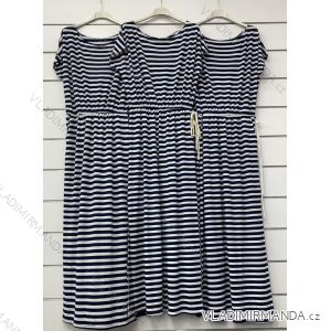 Šaty letné krátky rukáv dámske prúžok (S / M ONE SIZE) TALIANSKÁ MÓDA IMWM215679