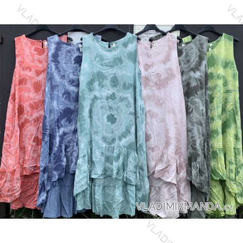 Šaty letné dlhé bez rukávov dámske (S / M ONE SIZE) TALIANSKÁ MÓDA IMWM215723
