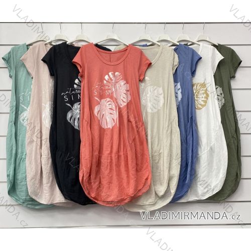 Šaty letné oválne bez rukávov dámske (M / L ONE SIZE) TALIANSKÁ MÓDA IMWA215732