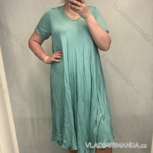Šaty maxi letní dlouhé krátký rukáv dámské (3XL/4XL ONE SIZE) ITALSKá MODA IMS21024