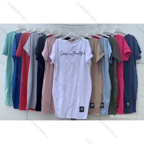Šaty voľnočasové oversize krátky rukáv dámske (S / M / L ONE SIZE) TALIANSKÁ MÓDA IMWA215785