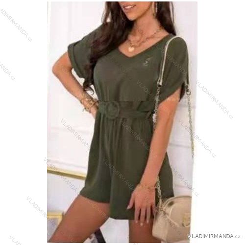 Overal krátky letné s pásikom krátky rukáv dámsky (S / M ONE SIZE) TALIANSKÁ MÓDA IMWY21661/DR