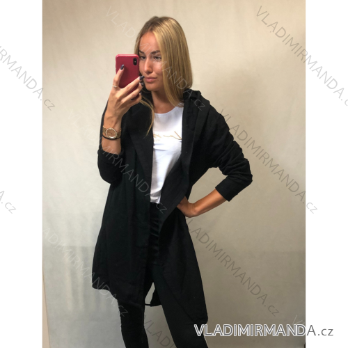 Cardigan bavlnený s kapucňou dámsky (uni s / m / l) TALIANSKÁ MÓDA IM521007