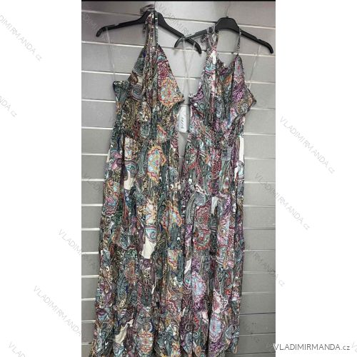 Šaty dlhé letné bez rukávov dámske (S / M ONE SIZE) TALIANSKÁ MÓDA IMWD215811