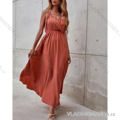 Šaty dlhé letné na ramienka dámske (S / M ONE SIZE) TALIANSKÁ MÓDA IMWD215815