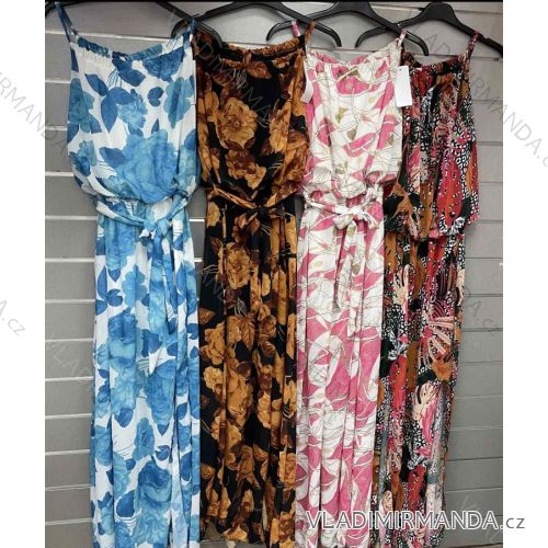 Šaty dlhé letné na ramienka dámske (S / M ONE SIZE) TALIANSKÁ MÓDA IMWD215822