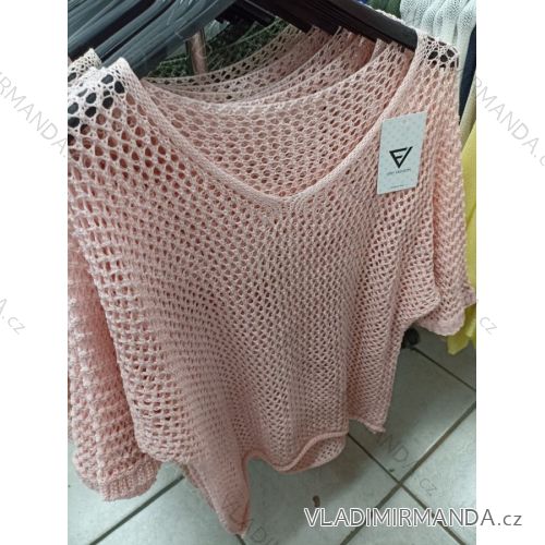 Sveter tenký 3/4 krátky rukáv dámsky (S / M / L ONE SIZE) TALIANSKÁ MÓDA IM721181
