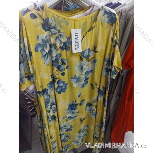 Šaty letné krátky rukáv nadrozměr dámske (XL / 2XL ONE SIZE) TALIANSKÁ MÓDA IM721207