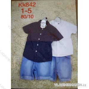 Súprava letné košele, tielko a rifľové kraťasy detská chlapčenská (1-5 rokov) SAD SAD21KK-842/D/53