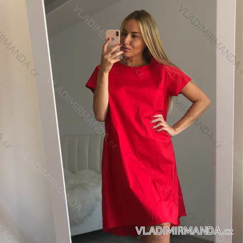 Šaty letné oversize krátky rukáv dámske (XL / 2XL ONE SIZE) TALIANSKÁ MÓDA IMS21064
