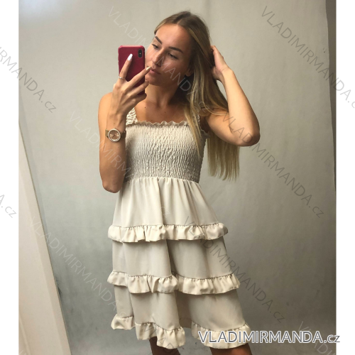 Šaty letné žabičkování na ramienka dámske (S / M ONE SIZE) TALIANSKÁ MÓDA IMWA21572