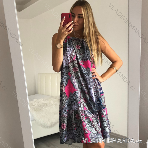 Šaty letní krátké na ramínka dámské (OVERSIZE XXL) ITALSKÁ MÓDA IMWK21567