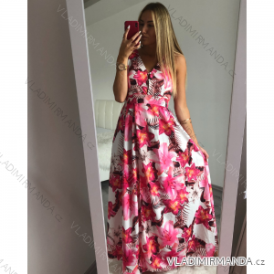 Šaty letné dlhé na široké ramienka dámske (S / M ONE SIZE) TALIANSKÁ MÓDA IMWK21187