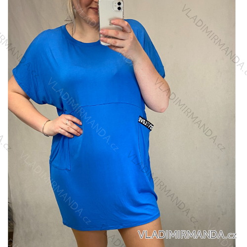 Šaty oversize krátký rukáv dámské nadrozměr (4XL/5XL ONE SIZE) ITALSKá MóDA IM4211207