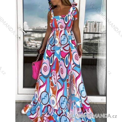 Šaty dlhé letné na ramienkach dámske (S / M ONE SIZE) TALIANSKÁ MÓDA 	 IMWD215971
