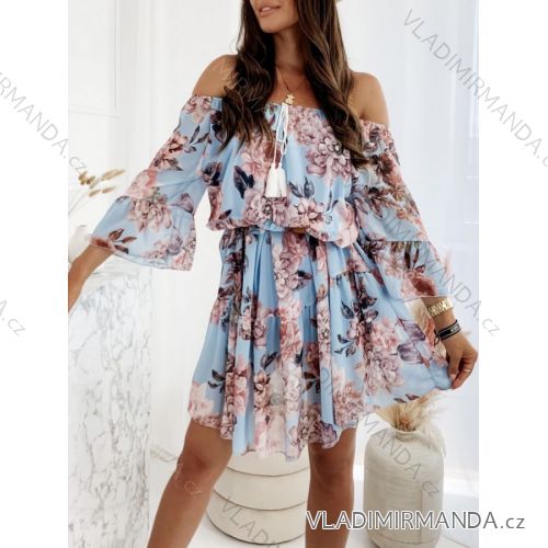 Šaty letné šifónové krátky rukáv dámske (S / M ONE SIZE) TALIANSKÁ MÓDA IMWG215895