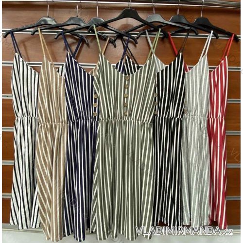 Šaty letné na ramienka dámske prúžok (S / M ONE SIZE) TALIANSKÁ MÓDA IMWA215922