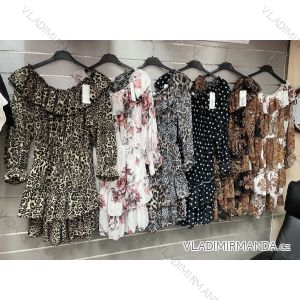 Šaty letné carmen dlhý rukáv dámske (S / M ONE SIZE) TALIANSKÁ MÓDA IMWD216025