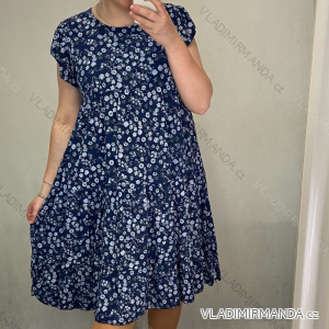 Šaty dlhé letné krátky rukáv dámske (XL / 2XL ONE SIZE) TALIANSKÁ MÓDA IMS21KATY / DR