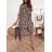 Šaty elegantné košeľové dlhý rukáv dámske leopard (S / M ONE SIZE) TALIANSKÁ MÓDA IMWY21729