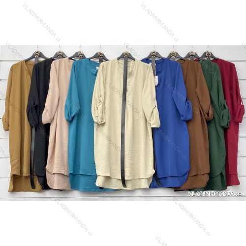 Šaty dlhé elegantný s opaskom dlhý rukáv dámske (S / M / L ONE SIZE) TALIANSKÁ MÓDA IMWA216075