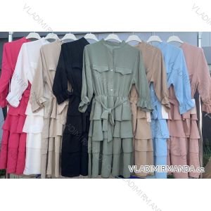 Šaty letné košeľové dlhý rukáv oversize dámske (S / M ONE SIZE) TALIANSKÁ MÓDA IMWM216078