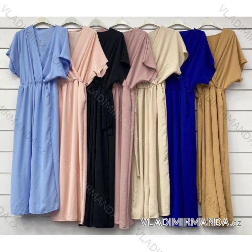 Šaty elegantný krátky rukáv dámske (S / M ONE SIZE) TALIANSKÁ MÓDA IMWA216101