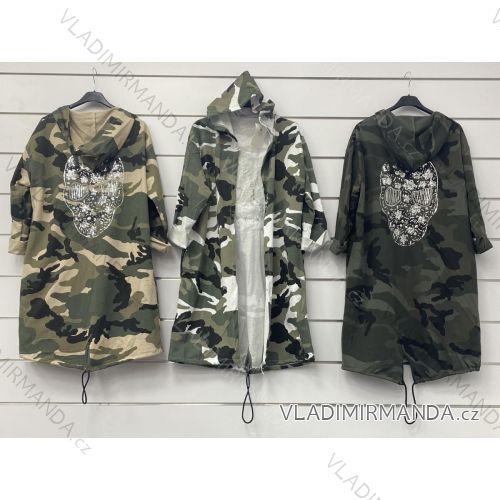 Cardigan s kapucňou krátky rukáv maskáč dámsky (S / M ONE SIZE) TALIANSKÁ MÓDA IMWA216117