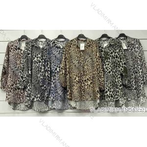 Šaty košeľové dlhý rukáv leopard dámske (S / M ONE SIZE) TALIANSKÁ MÓDA IMWA216148