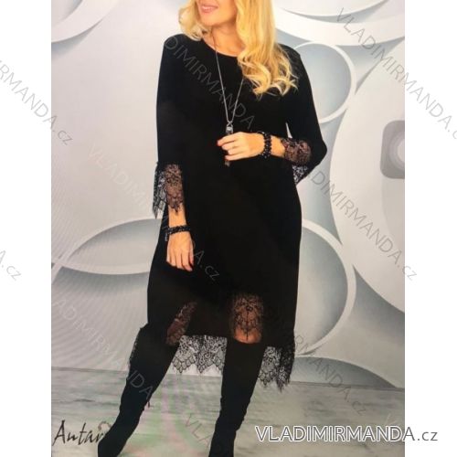 Šaty s čipkou 3/4 dlhý rukáv dámske (S / M / L ONE SIZE) TALIANSKÁ MÓDA IMWC216286