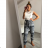 Nohavice vzorované dlhé dámske (M-XXL) TURECKÁ MODA TM921A-36/DR XL/XXL tm.modrá-biela