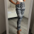 Nohavice vzorované dlhé dámske (M-XXL) TURECKÁ MODA TM921A-36/DR XL/XXL tm.modrá-biela