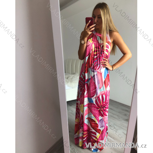 Šaty letné dlhé na ramienka IceCool dámske (S / M ONE SIZE) TALIANSKÁ MÓDA IMM21818-2