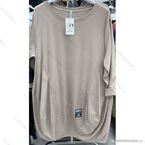 Šaty dlhý rukáv dámske nadrozměr (XL / 2XL ONE SIZE) TALIANSKÁ MÓDA IMWT21210