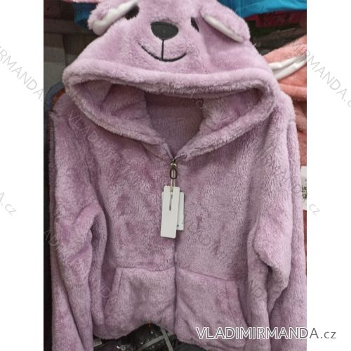 Mikina plyšová s kapucňou dlhý rukáv dámska (M-2XL) Benter BES2123520