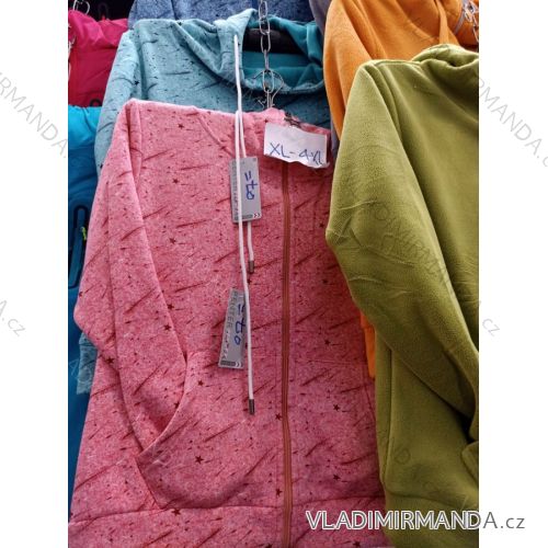 Mikina s kapucňou dlhý rukáv dámska nadrozměr (XL-4XL) Benter BES2146002