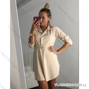 Šaty košilové elegantní dlouhý rukáv hrubé dámské (UNI S/M) ITALSKÁ MÓDA IMWA21001