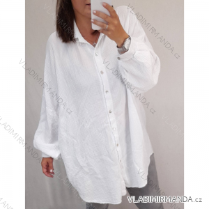 Košile tunika dlouhý rukáv dámská nadrozměr (uni 2XL/3XL) ITALSKÁ MÓDA IM821LUCA